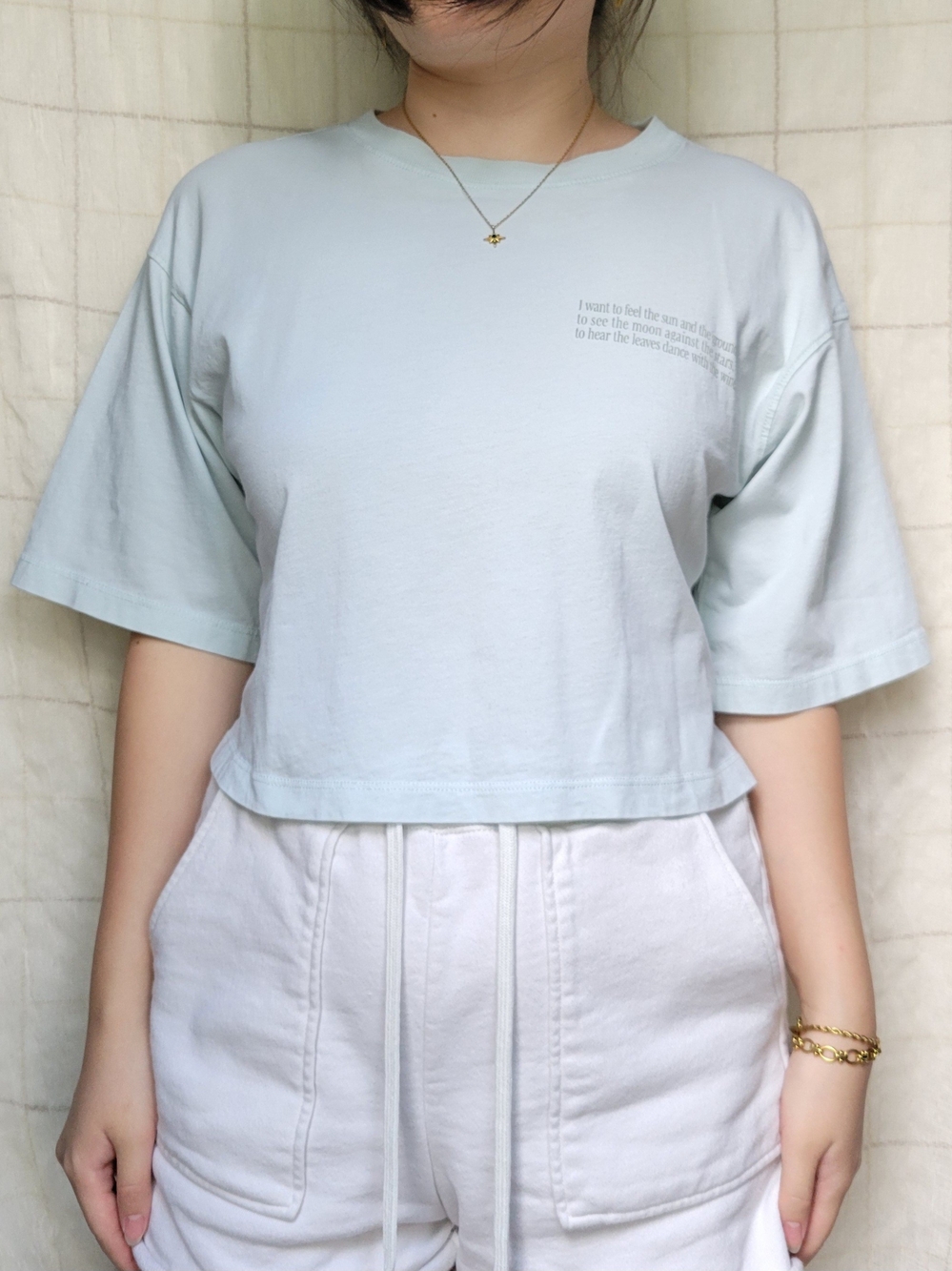 Light Mint Cropped Crewneck Teee
